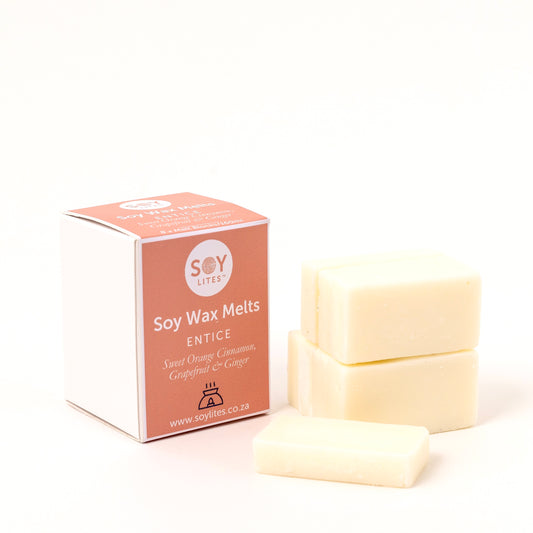 Sojawas smelt blokjes Entice - Cinnamon, Orange, Grapefruit, Ginger. 80 uur
