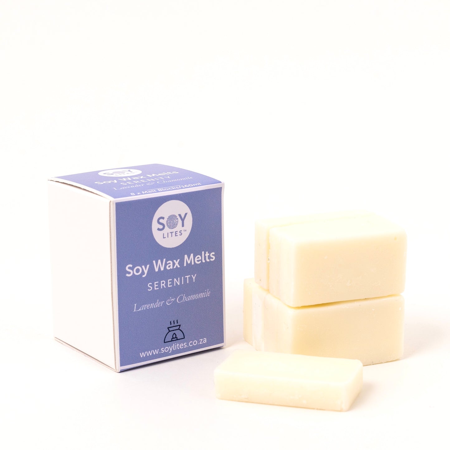 Sojawas smelt blokjes Serenity - Lavender en Chamomile. 80 uur